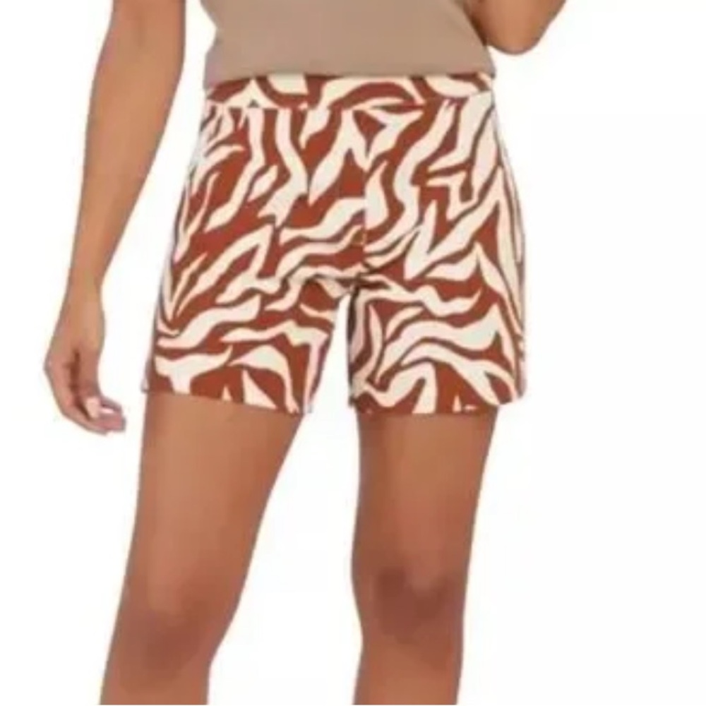 SPANX On-The-Go High Waist Zebra Print Shorts - Brown and White Large NWT - Picture 11 of 12